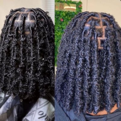 Butterfly locs shoulder